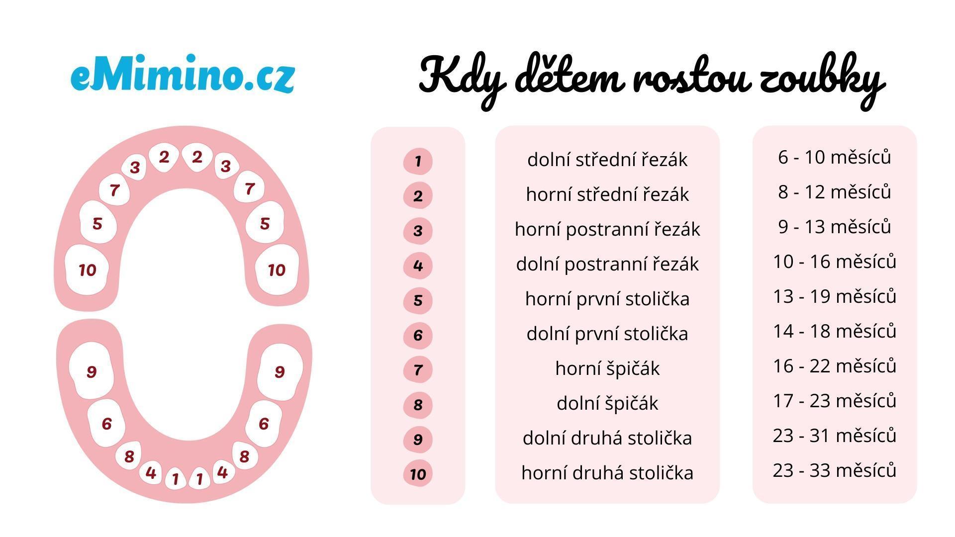 Ztráta a prořezávaní zoubků